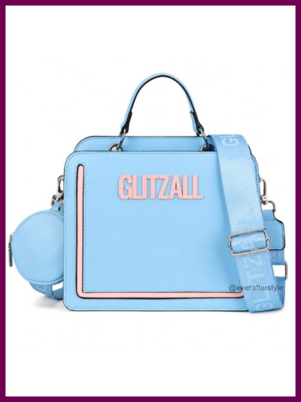 Medium Satchel Purse for Women with Wide Strap and Detachable Coin Pouch